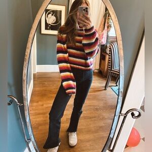 Made in Italy AD style striped balloon sleeve sweater sz medium